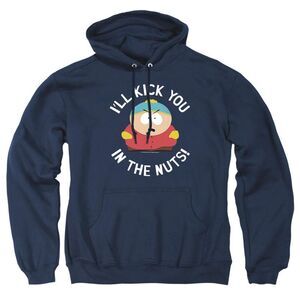 South Park Unisex Adult Kick You In The Nuts Hoodie / Navy